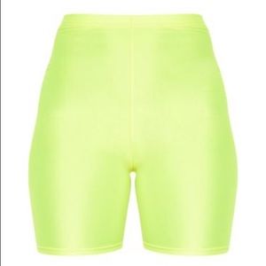 PLT neon yellow cycling shorts